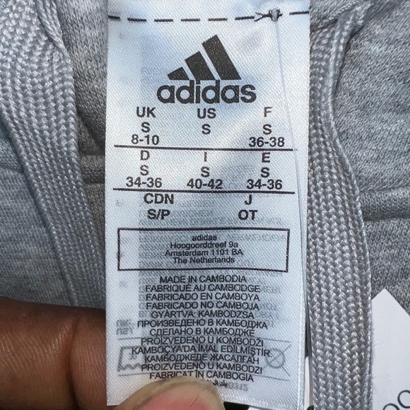 Adidas Men's Hoodie, Grey White Pullover Sweatshirt HR8491, Size Small - Picture 4 of 6